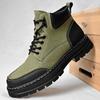 Новые зимние теплые мужские кожаные ботинки на флисовой подкладке, уличные походные нескользящие полусапоги, всесезонные мужские ботинки и повседневные ботинки