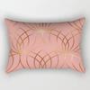 Trendy Unisex Popular Home Textile 30x50cm High Quality Decorative Pillow Covers 1PC Hot Sale Cushion Covers For Sofa Rose Golden Pink Geometric