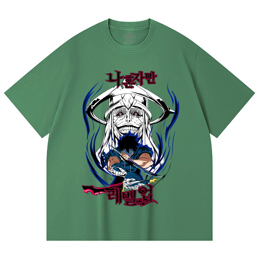 230 Gsm 100% Cotton Solo Leveling V9 Print Unisex Heavy Cotton T Shirt