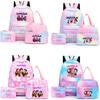 3Pcs/set Anime K-Pop Printed Backpack with Pencil Case Lunch Bag for Teenager Girl Boy Bookbag Kid Gift Large Capacity Waterproof Travel Bag Rucksak