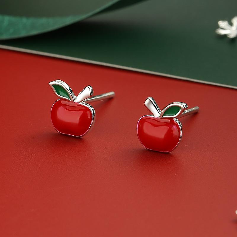 Рождественская серия Лось Снежинки и Оленьи рога Свежий Красный Милый Темперамент Серьги