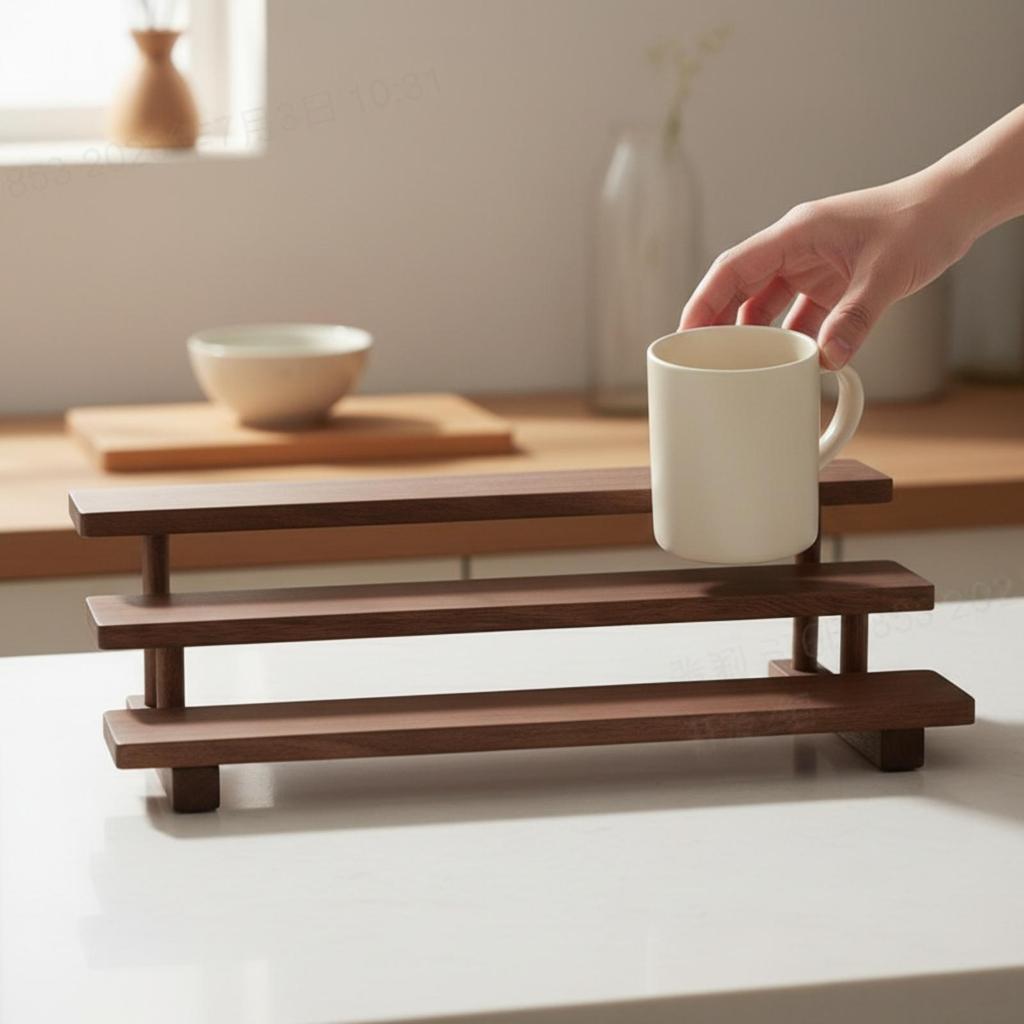 Desktop Storage Rack Versatile Three-Tier Display Shelf Riser