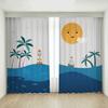 Модная современная простая мультяшная парусная лодка для детской спальни для мальчика, тонкая занавеска из 2 предметов, люверс, верхний крючок, высокое затемнение, новая