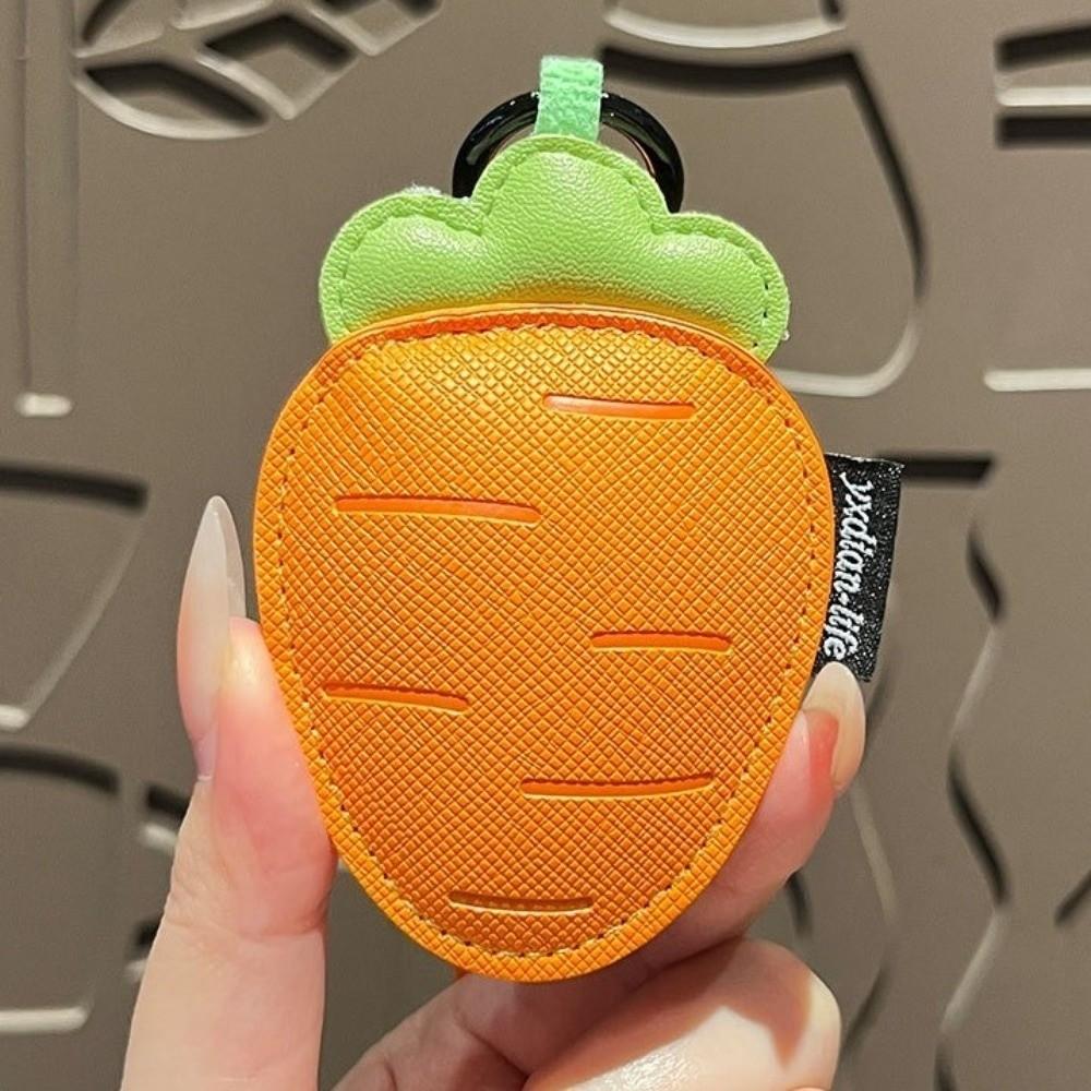 Eggplant Vegetable Keychain Carrot Car Keyring Cute PU Leather Bag Pendant  Girl/Boy
