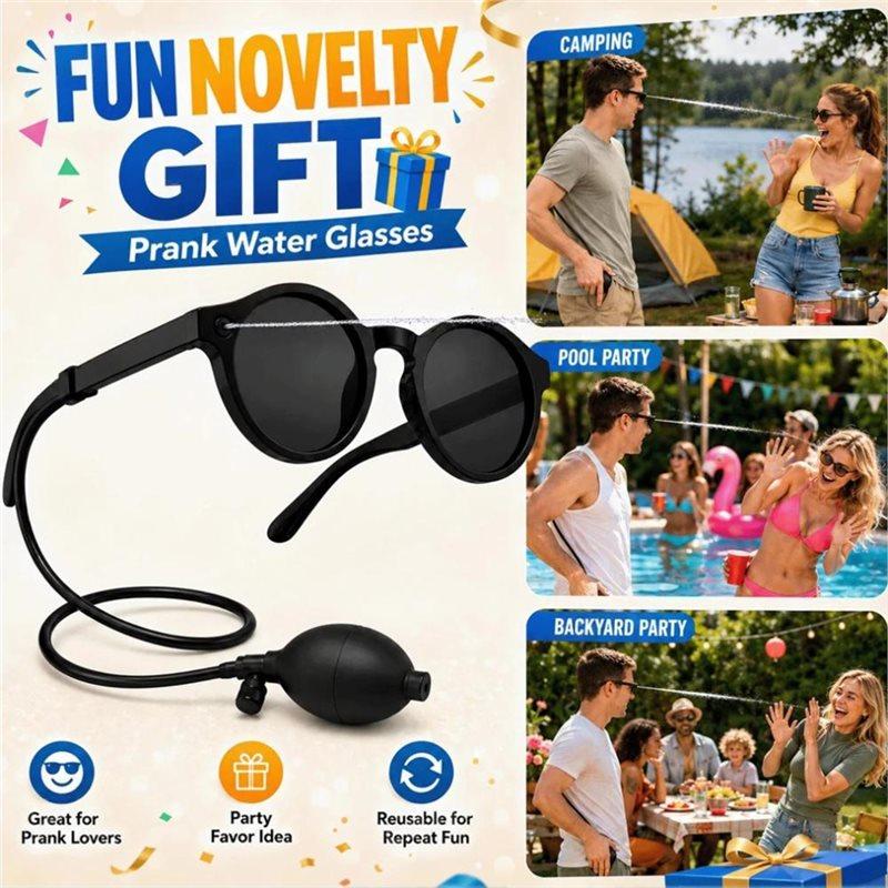 J1UL1N 2Pairs Prank Water Glasses,Hidden Water Shooting Sunglasses For Adults, Refillable Squirt Glasses For Beach Pool Party