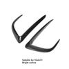 For Tesla Model 3 Y 2017-2024 Accessories Glossy Black Carbon Look Car Front Bumper Fog Light Frame Spoiler Decoration Body Kit
