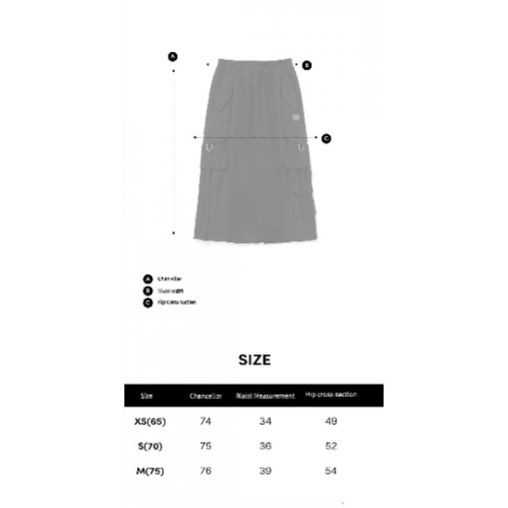 Bbc Earth Woven Patch Cargo Skirt  Dark Gray  [seohyun Wearing]