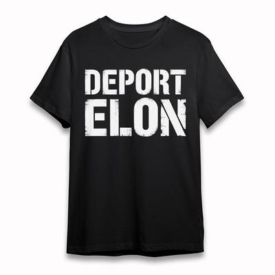 Женская классическая футболка Deport Elon Текстовая графическая футболка Короткая Оверсайз Хлопок Черная