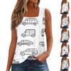 Женская майка, повседневная модная блузка без рукавов с принтом и квадратным воротником, подходит для лета