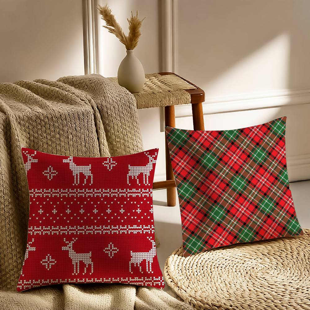 Рождественская наволочка с оленями, декоративные наволочки для дивана и гостиной, пыле- и клещестойкие, невидимая молния