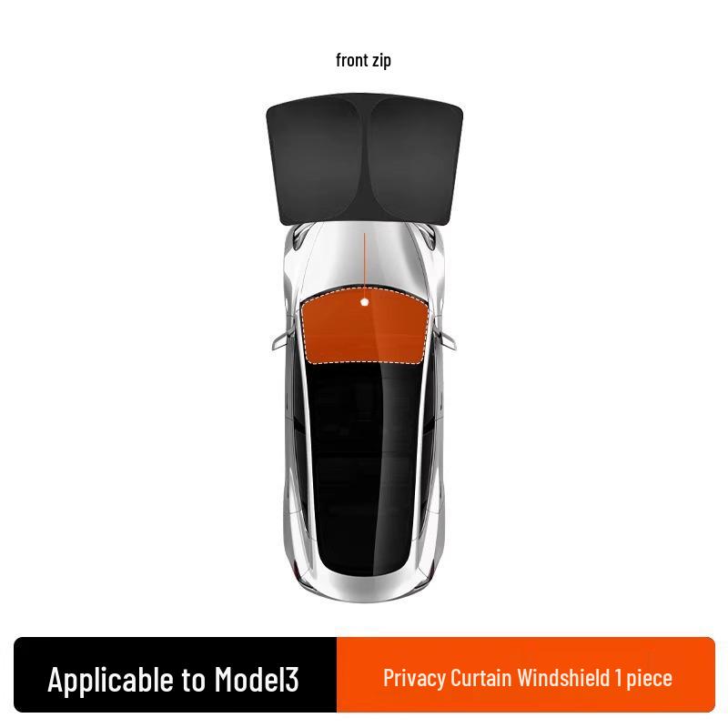 Tesla Model 3/Y Sunshade: Refresh Version Opaque Camping Privacy Curtain with Suction Cups