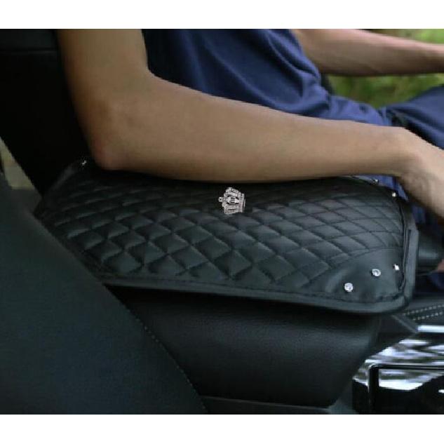 Console Box Pad Car Accessories Leather Armrest Cushion Cover Center Black