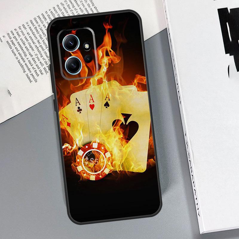 Пики Карты для игры в Покер Чехол с Тузом Для Xiaomi Redmi Note 14 10 11 12 13 15 Pro Plus Чехол Для Redmi 15 15C 14C 12C 10C 13C