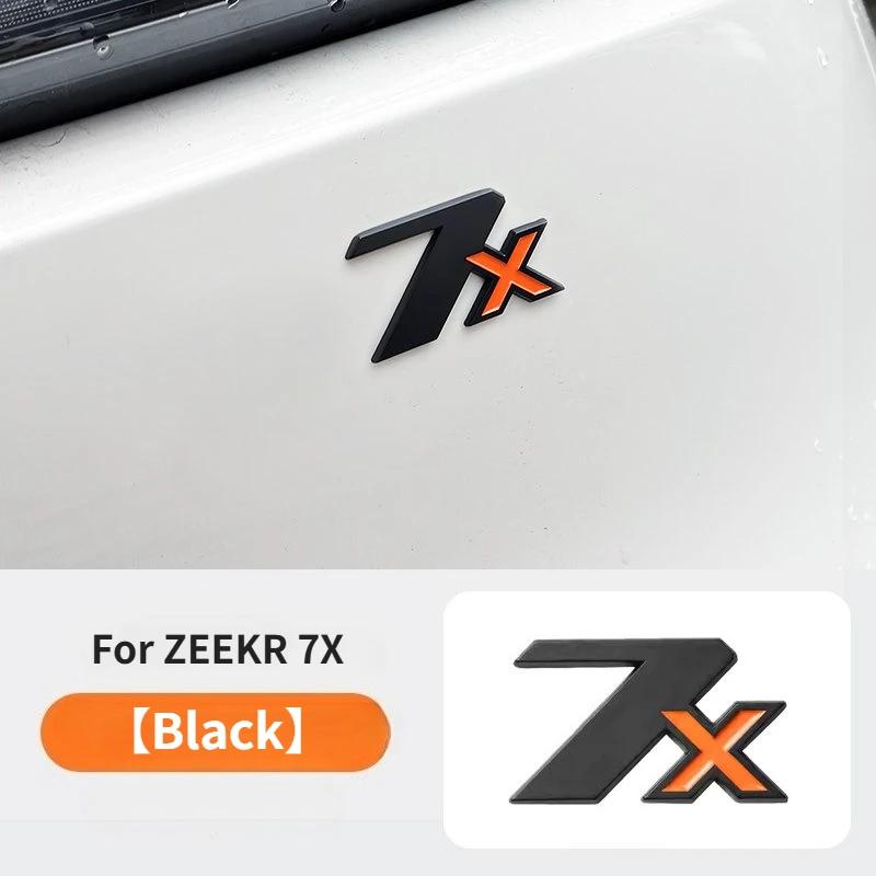 For ZEEKR 7X 2025 2026 Car Trunk Badge Stickers Blackened Rear Badge Sticker Car Creative Stickers Decorative Accessories