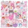 50 Pink Cute Mix And Match Style Graffiti Stickers Diy Creative Handbook Diary Stickers