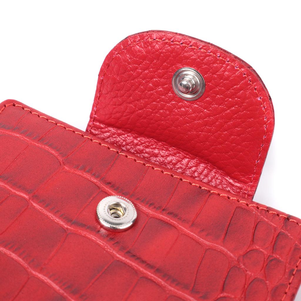 Small Women's Wallet KARYA Wallet 22819 Made of Textured Genuine Leather Red