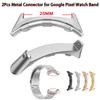 2Pcs Compatible Bandwidth 20mm Wristband Smart Metal Stainless Steel Strap Adapter Connector
