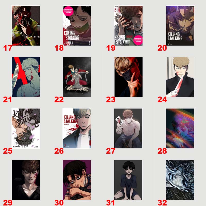 Белая бумага аниме Killing Stalking плакат манга персонаж живопись картина настенные художественные принты украшение для гостиной домашний декор