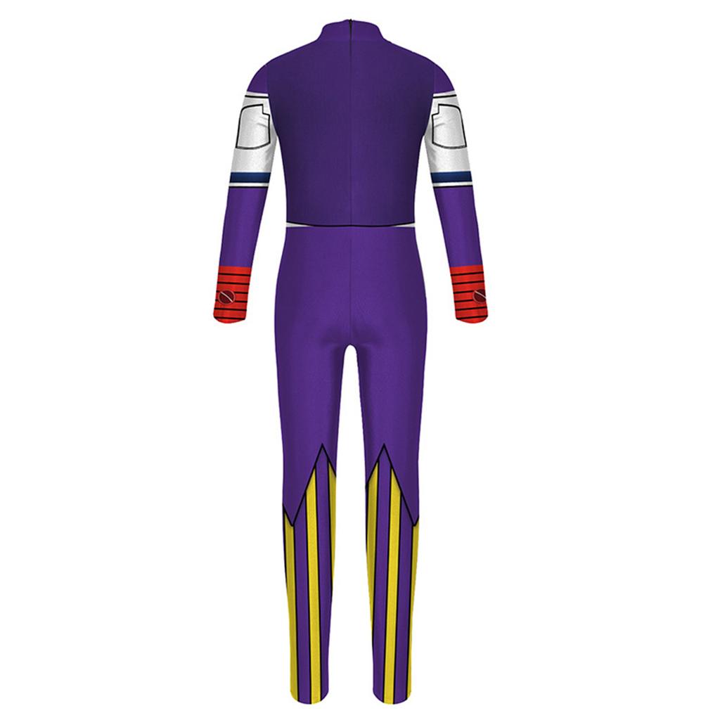 Kids Circus Performer Costume Full Body Jumpsuit Long Sleeve Stage Outfit Halloween Role Play Suit for Children Boys and Girls