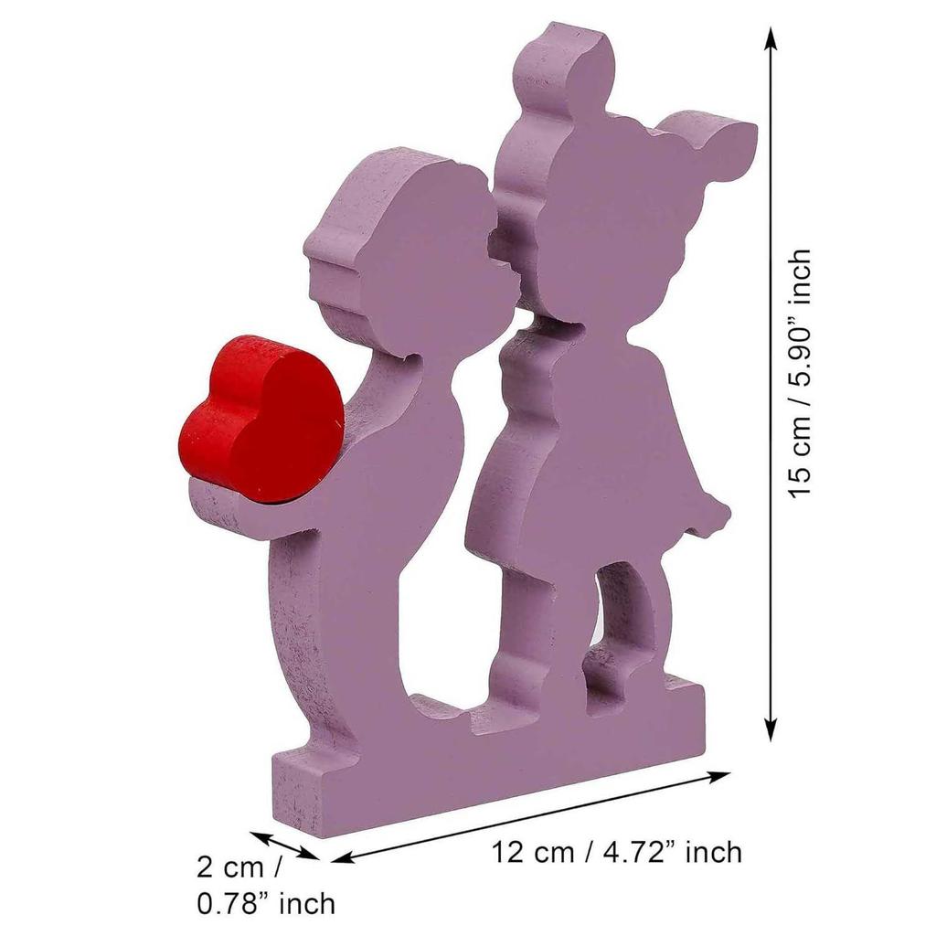 Подарок на День святого Валентина для парня или девушки | Деревянный мальчик, целующий девушку, любовное сердце, романтическая пара, выставочный образец | Подарок на День святого Валентина