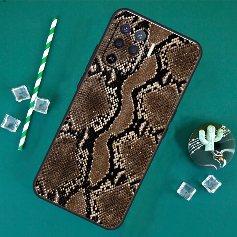 Чехол под змеиную кожу для Oppo A40 A60 A80 A16 A76 A96 A18 A38 A58 A78 A98 A91 A15 A17 A74 A94 A54 A57S