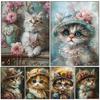 DIY5D Алмазная картина Новая серия 2024 Кошка Картина Полный Круглый Квадратный Алмазный Инкрустированный Ювелирные Изделия Набор Для Вышивки Крестом Украшения Для Дома