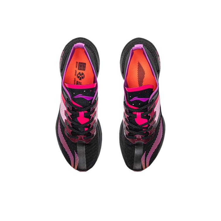 Li-Ning Легкие кроссовки Essential с низкой подошвой для бега женские кроссовки черные фиолетовые ARHQ258-2