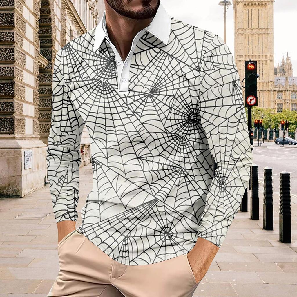 Мужская рубашка с длинными рукавами и воротником на пуговицах, модный повседневный топ