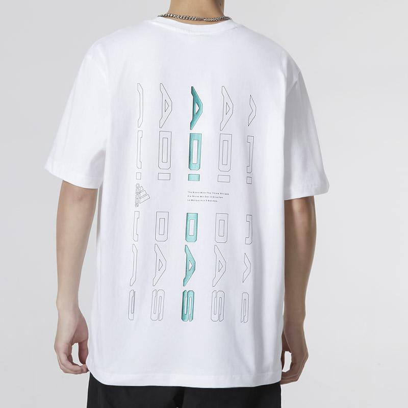 adidas Футболки Мужские Белые С Круглым Вырезом Умеренный Прямой Крой HM2979