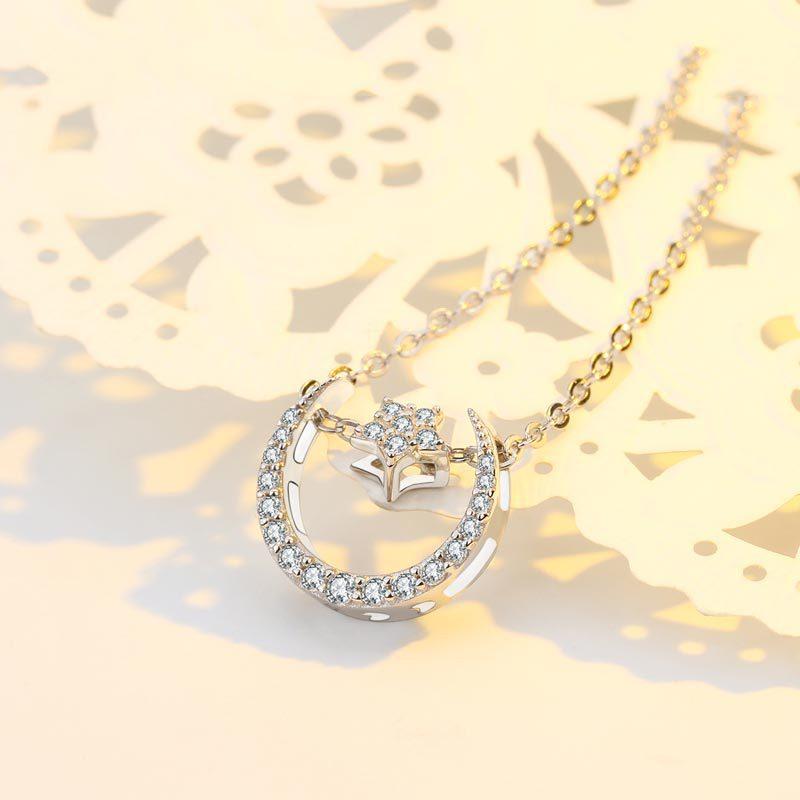 Ювелирное ожерелье со звездой и луной, корейский выпуск, цепочка на ключицу, женская модная бижутерия, нишевый дизайн, чувство простого стиля