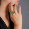 Gorgeous Butterfly Design Natural Green Agate Ring 925 Sterling Silver Luxury Ladies Jewelry Anniversary & Banquet Gift