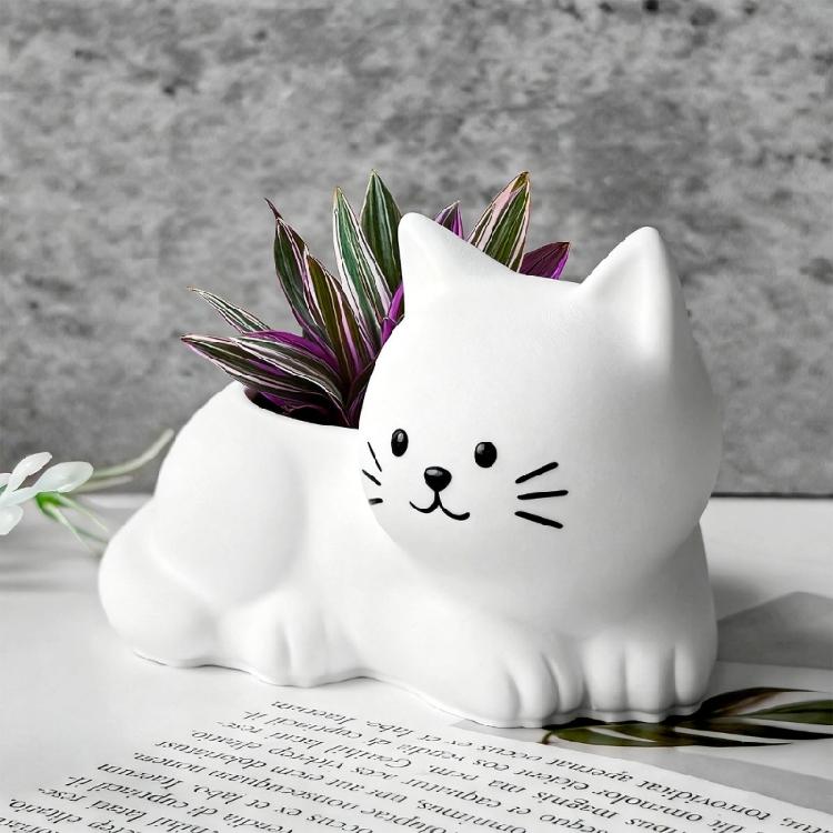 Силиконовая форма для цветочного горшка для котят, профессиональная силиконовая форма для стакана для свечи, для контейнера для свечи ручной работы, мыла, растения, цветочного горшка