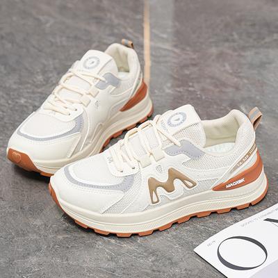 Летняя женская обувь новая дышащая сетчатая белая обувь женская корейская версия универсальная платформа спортивная обувь повседневная беговая обувь для папы