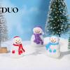 Micro Landscape Ornaments 2Pcs Christmas Mini Snowman Figurines, Winter Tiny Resin Decoration, Xmas Festive Cake Toppers Ornament Garden Accessories,