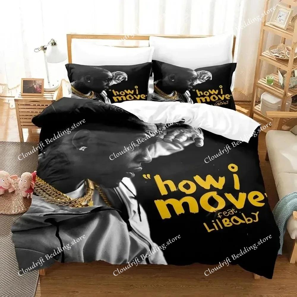 Rapper lil baby Комплект постельного белья для мальчиков и девочек Twin Queen Size Пододеяльник Наволочка Кровать для мальчиков и взрослых Мода Домашний текстиль Текстиль
