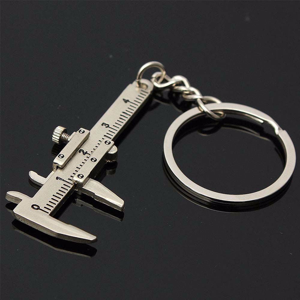 Gadget Car Keychain Mini Vernier Caliper Vernier Caliper Keychain Keyring Measuring Gauge Key Chain