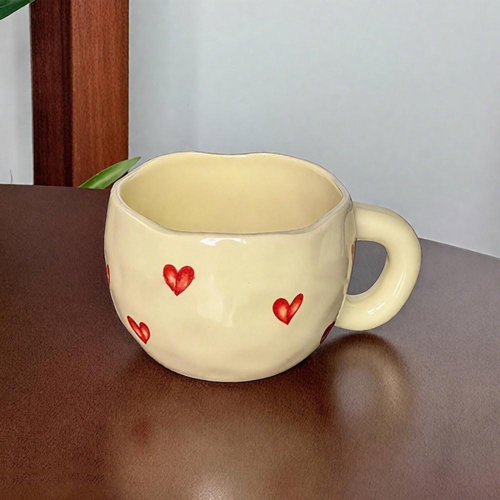 Romantic Milk Mug Adorable Heart Water Cup Breakfast Container Breakfast Cup Office