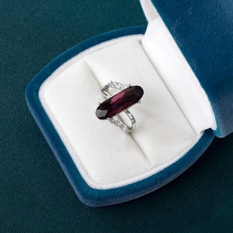 POMOiii Модные овальные обручальные кольца с кристаллами кубического циркона для женщин, роскошное обручальное кольцо фиолетового цвета, модные украшения