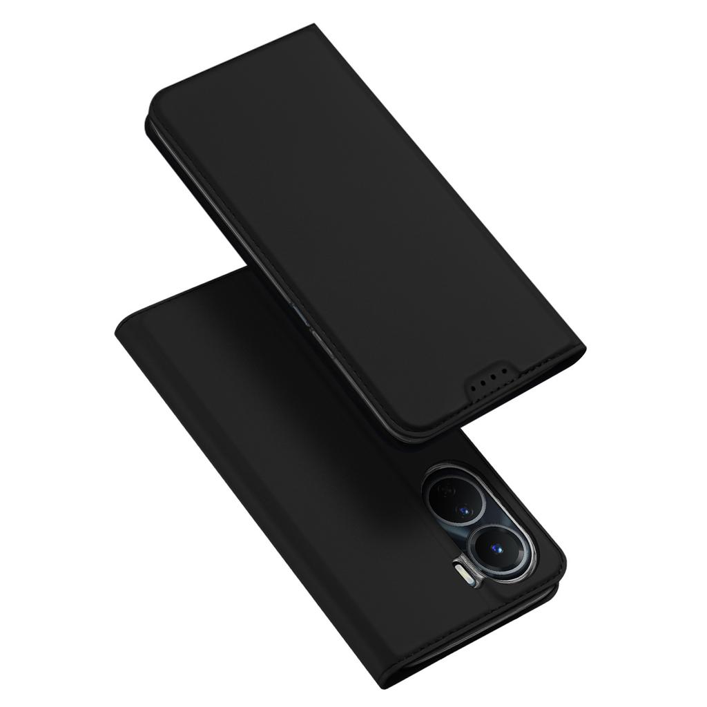 Dux Ducis Premium Black Wallet Case for Vivo Y16/Y02s – Sleek Flip Cover Protection