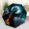 1pc Dragon Guardian Automatic Umbrella Design, Cute Cartoon Pattern, Portable Outdoor Umbrella, Perfect R022