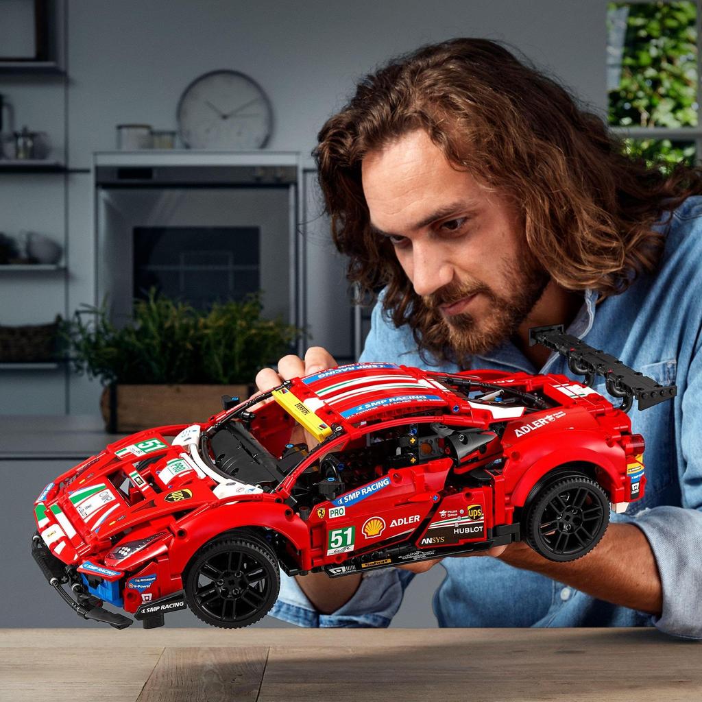LEGO Technic Ferrari 488 GTE AF Corse #51 42125 Toy Blocks, STEM Educational Car, Boys and Adults