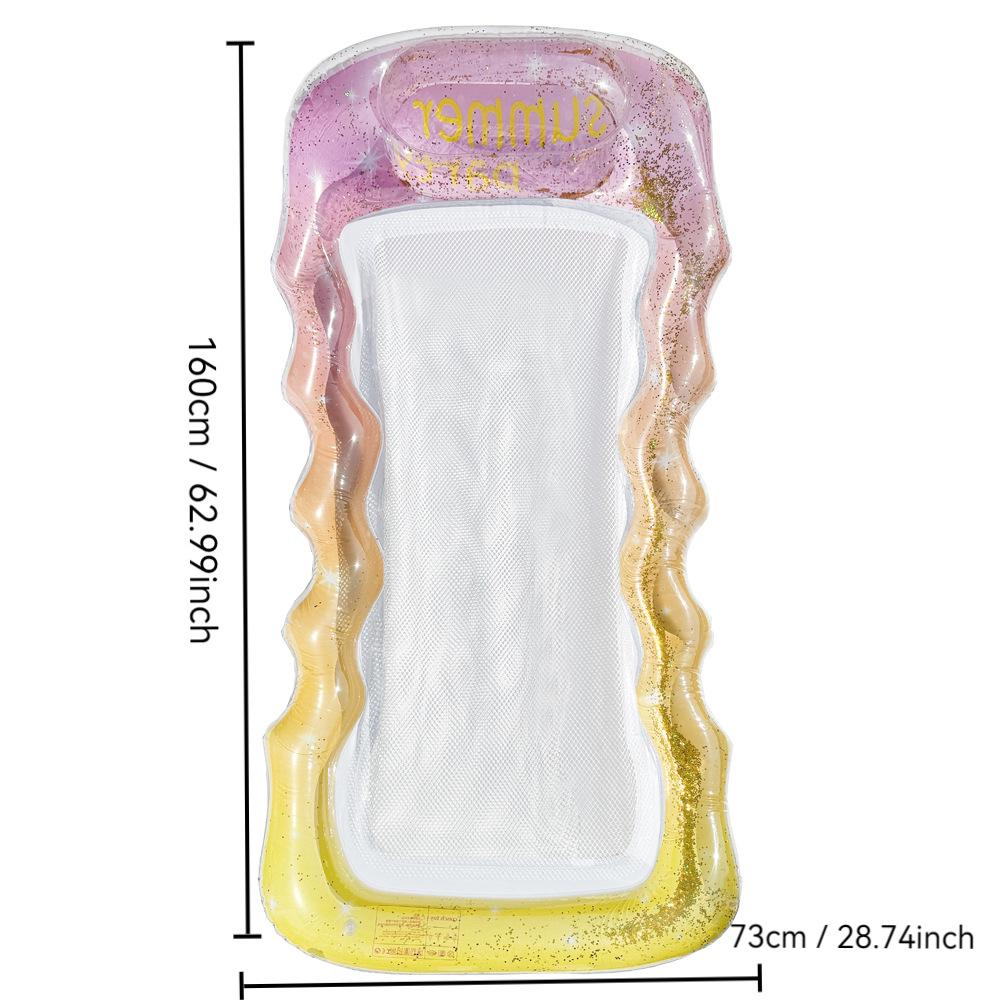 Mesh Backrest Recliner Inflatable Floating Chair with Sequin Design