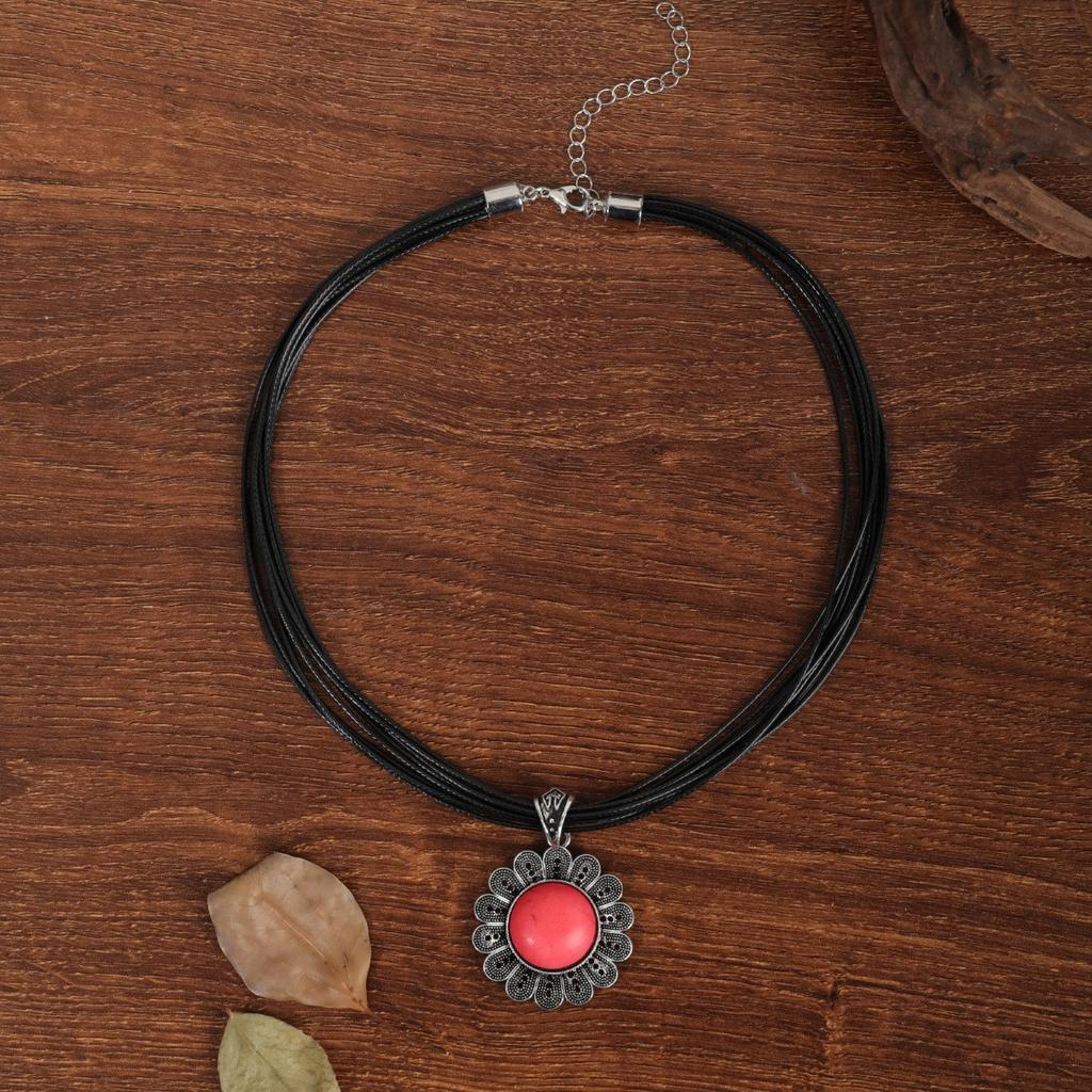 BLINGBAY Женское ожерелье с подвеской в стиле бохо, ретро, этническое, бирюзовое, геометрическое ожерелье с подвеской, подарок на день рождения для девочки