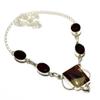 Dragonblood Garnet Gemstone 925 Silver Plated Handmade Jewelry Necklace 18"
