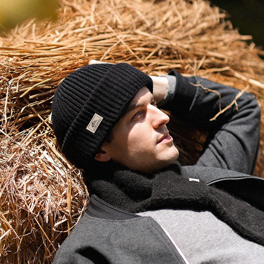 Зимняя теплая шапка для мужчин, уличная толстая вязаная хлопковая шапка-бини, шапка для катания на лыжах в холодную погоду, походов