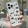 Cute Little Panda Phone Case For iPhone 17e 16e 17 Pro 16 15 14 Pro Max Plus 13 12 11 Pro Shockproof Clear Soft Silicone Cover