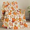 Fall Thanksgiving Throw Blanket Maple Leaf Pumpkin Flannel Print Blanket Super Soft Cozy Nap Blanket Perfect Home Gift for Her
