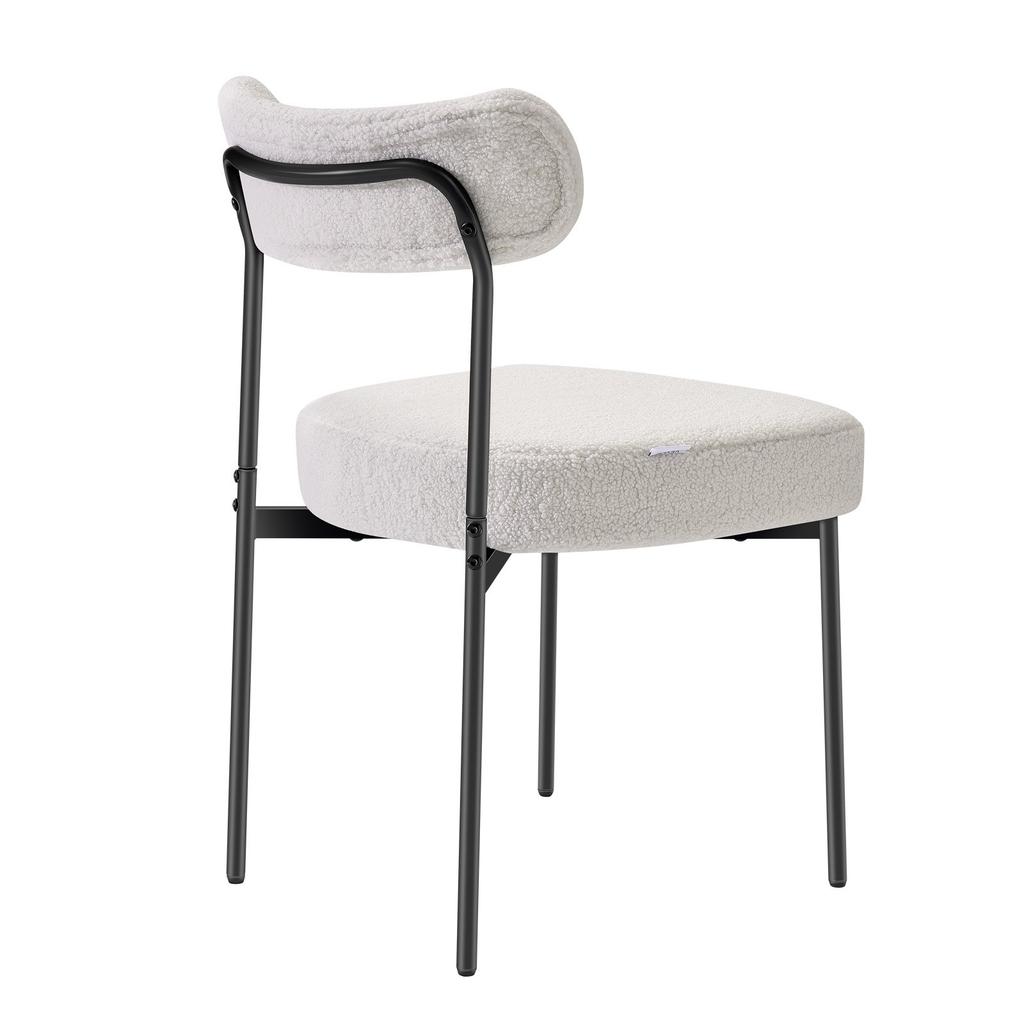 VEVOR Boucle Dining Chairs Set of 6, Mid Century Modern Sherpa Accent Chairs, Upholstered Side Chair for Dining Table
