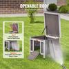 VEVOR Outdoor Cat House Weatherproof, Feral Cat Shelter for Multiple Cats, Outdoor Wooden Cat Rabbit House with PVC Door Flaps and Open Roof