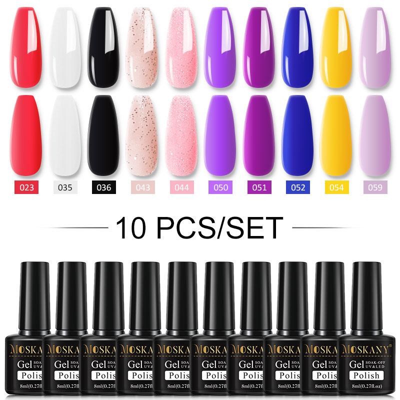 10/20/30 цветов, набор гель-лаков для ногтей, набор гель-лаков для замачивания, маникюр, полупостоянные гибридные лаки, основа и верхний дизайн ногтей